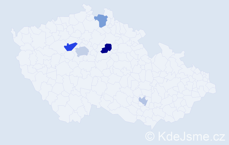 Příjmení: 'Cacara', počet výskytů 7 v celé ČR