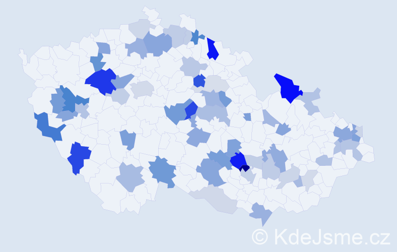 Příjmení: 'Chovan', počet výskytů 140 v celé ČR