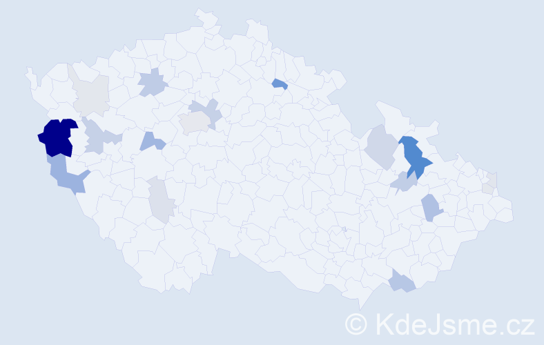 Příjmení: 'Kopča', počet výskytů 56 v celé ČR