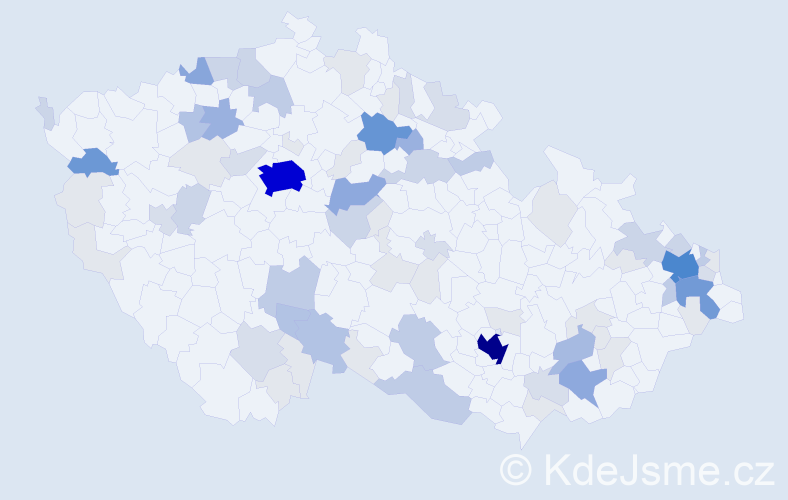 Příjmení: 'Tomi', počet výskytů 287 v celé ČR