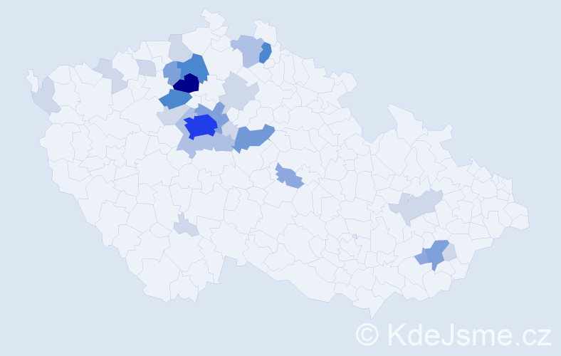 Příjmení: 'Vanča', počet výskytů 85 v celé ČR