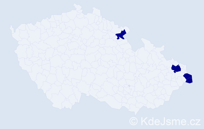 Příjmení: 'Łabaj', počet výskytů 4 v celé ČR