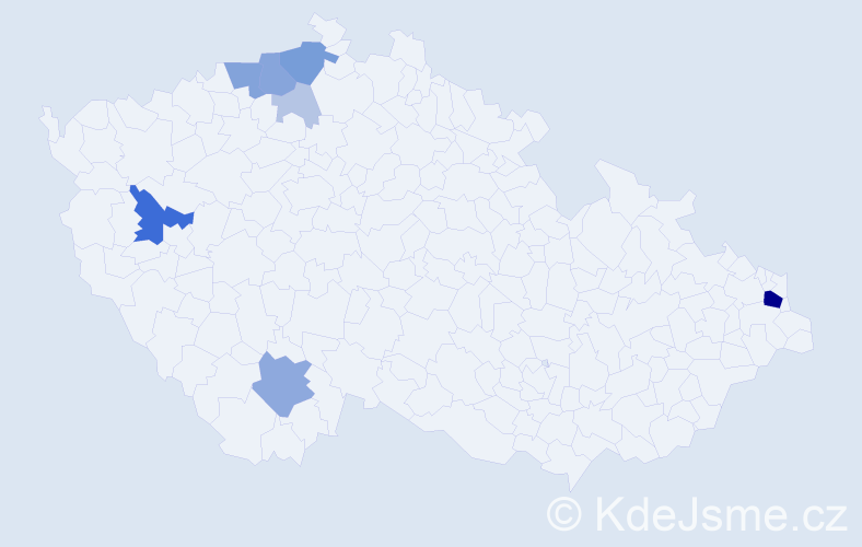 Příjmení: 'Tipán', počet výskytů 28 v celé ČR