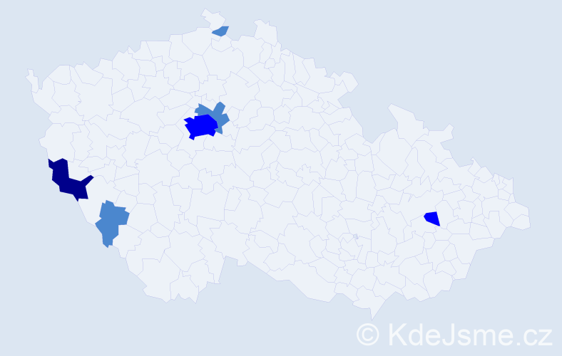 Příjmení: 'Kostrouch', počet výskytů 10 v celé ČR