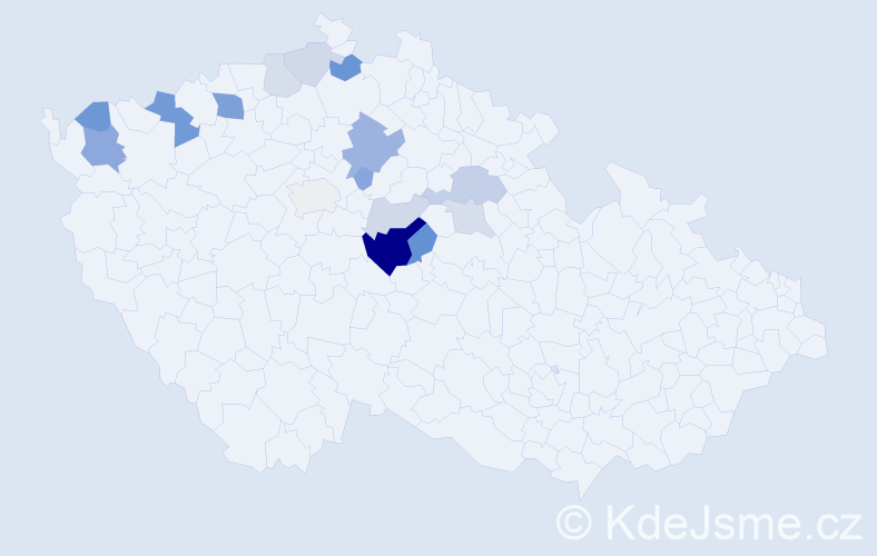 Příjmení: 'Čežík', počet výskytů 36 v celé ČR