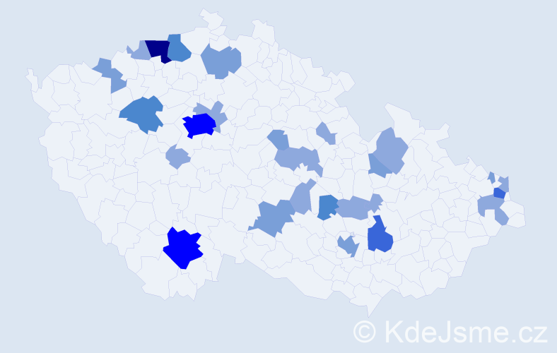 Příjmení: 'Roudenská', počet výskytů 59 v celé ČR