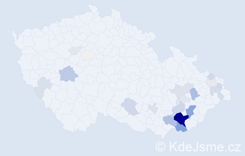Příjmení: 'Otrusina', počet výskytů 72 v celé ČR