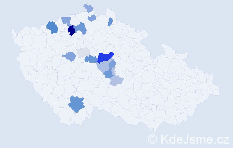 Příjmení: 'Čmejrková', počet výskytů 46 v celé ČR