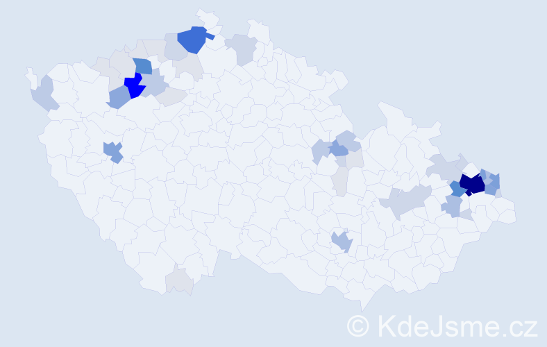 Příjmení: 'Pulková', počet výskytů 185 v celé ČR