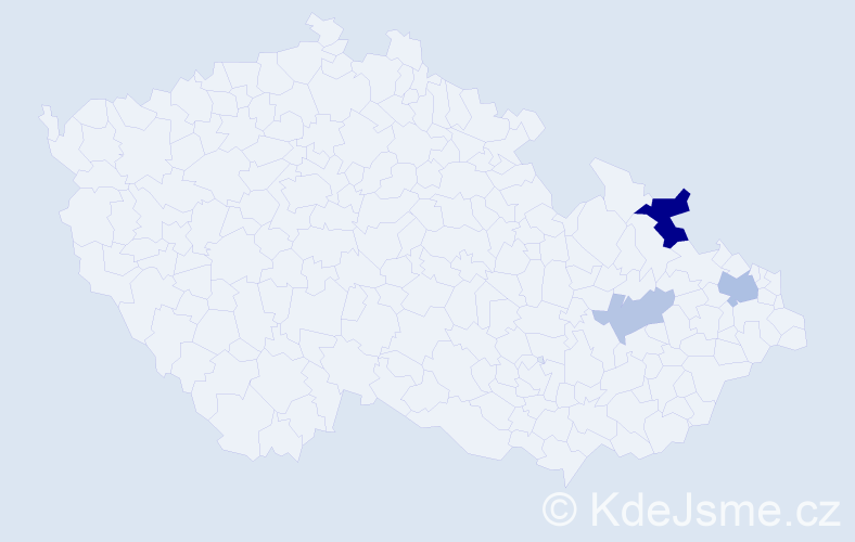 Příjmení: 'Hudriková', počet výskytů 6 v celé ČR