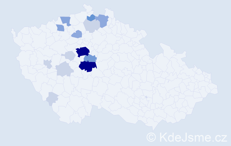 Příjmení: 'Rálek', počet výskytů 50 v celé ČR