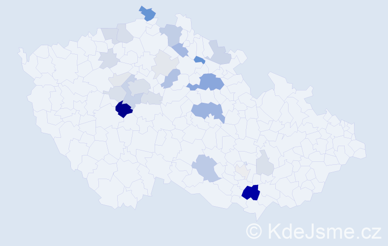 Příjmení: 'Plotová', počet výskytů 82 v celé ČR