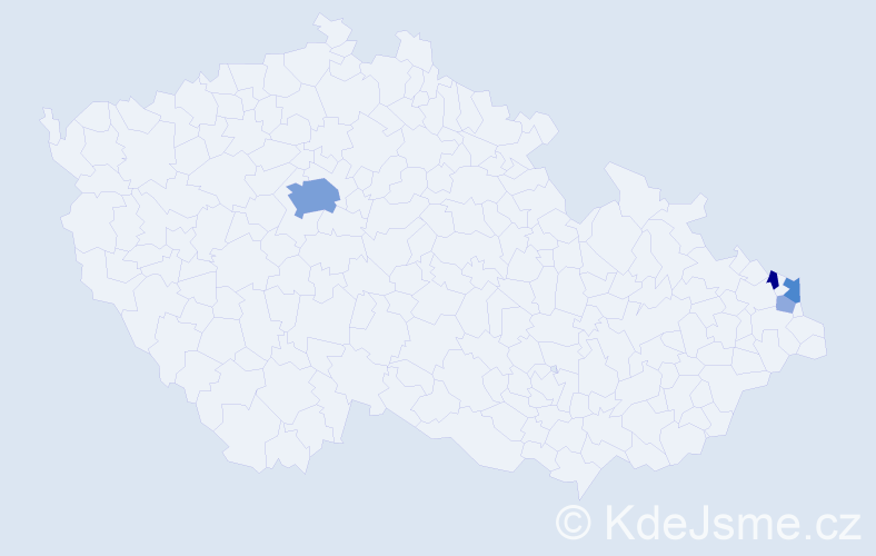 Příjmení: 'Kryska', počet výskytů 13 v celé ČR