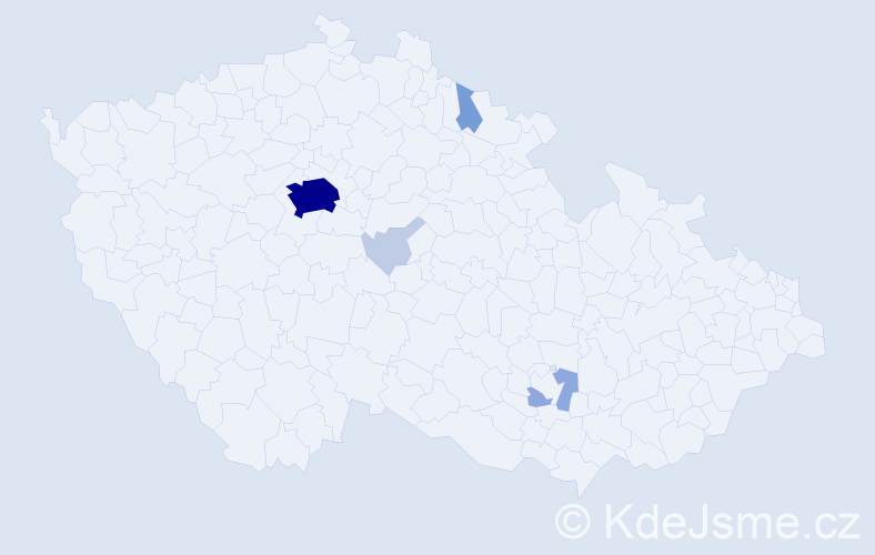 Příjmení: 'Reguli', počet výskytů 16 v celé ČR