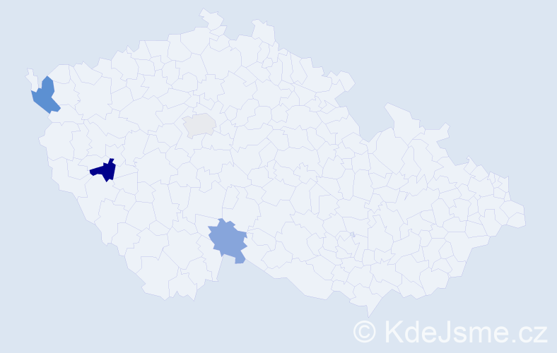 Příjmení: 'Kabat', počet výskytů 6 v celé ČR