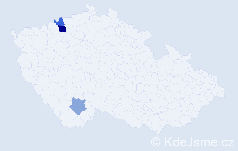 Příjmení: 'Chilo', počet výskytů 5 v celé ČR