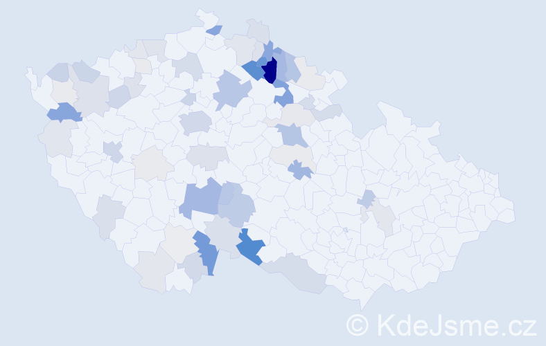 Příjmení: 'Chlupáčová', počet výskytů 211 v celé ČR