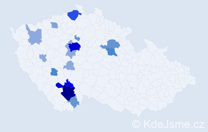Příjmení: 'Trendová', počet výskytů 56 v celé ČR