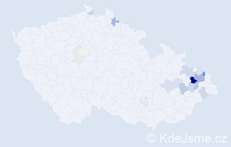 Příjmení: 'Bajnar', počet výskytů 62 v celé ČR