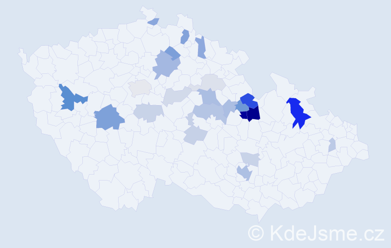 Příjmení: 'Voksová', počet výskytů 61 v celé ČR