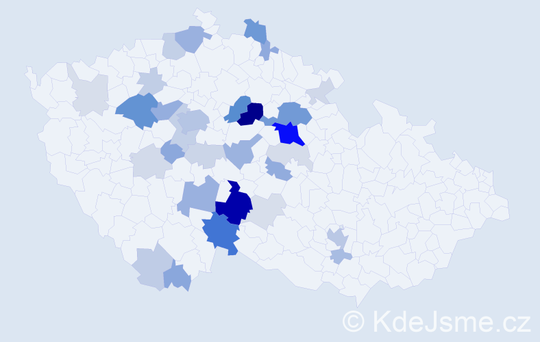 Příjmení: 'Launová', počet výskytů 113 v celé ČR