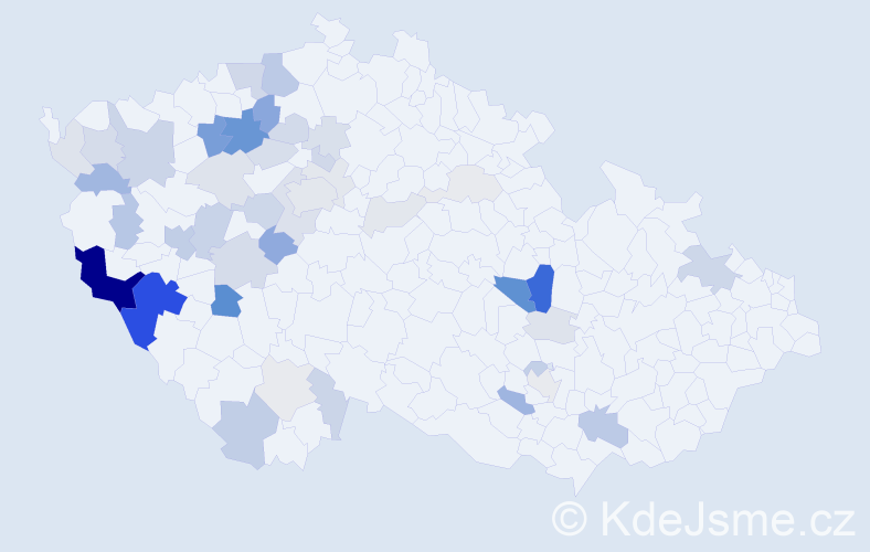 Příjmení: 'Kresl', počet výskytů 133 v celé ČR