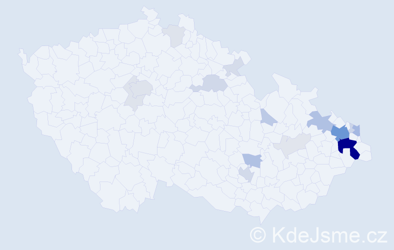 Příjmení: 'Golka', počet výskytů 71 v celé ČR