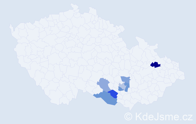 Příjmení: 'Drochytková', počet výskytů 19 v celé ČR