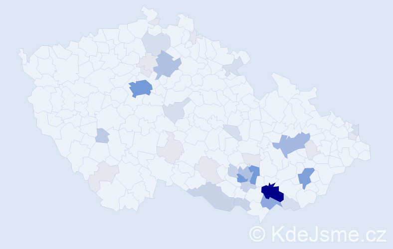 Příjmení: 'Gregorovič', počet výskytů 133 v celé ČR