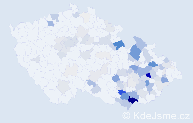 Příjmení: 'Dohnálková', počet výskytů 418 v celé ČR