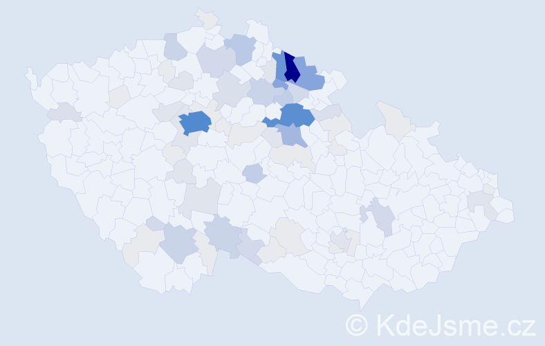Příjmení: 'Kalenská', počet výskytů 286 v celé ČR