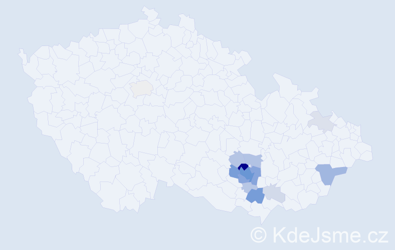 Příjmení: 'Pavloušková', počet výskytů 49 v celé ČR