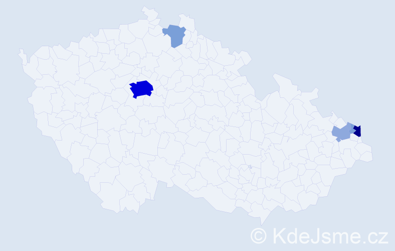 Příjmení: 'Korbasová', počet výskytů 19 v celé ČR