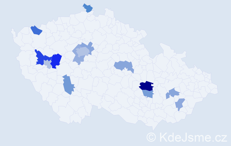 Příjmení: 'Betinec', počet výskytů 22 v celé ČR