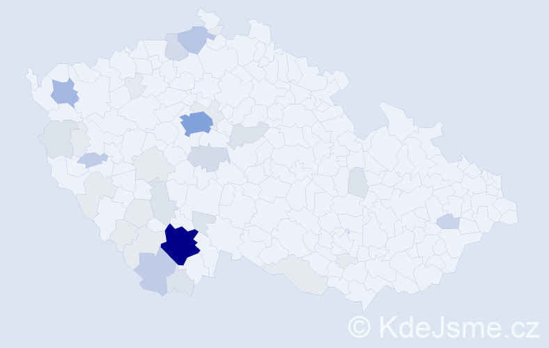 Příjmení: 'Liebl', počet výskytů 121 v celé ČR