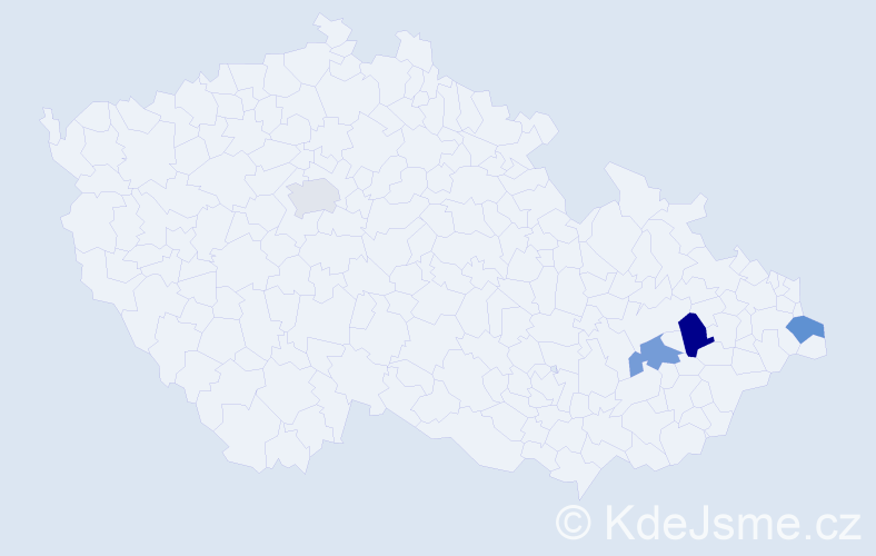 Příjmení: 'Futejová', počet výskytů 9 v celé ČR