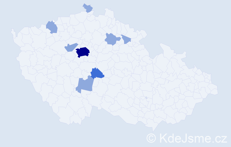 Příjmení: 'Lažanová', počet výskytů 21 v celé ČR