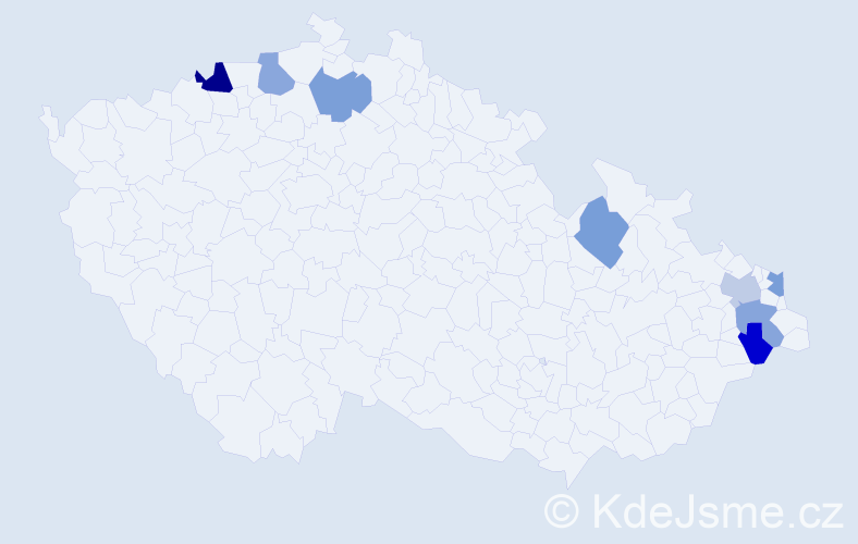 Příjmení: 'Pospišil', počet výskytů 9 v celé ČR
