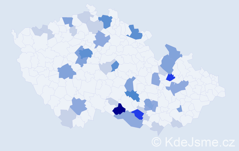 Příjmení: 'Bartuňková', počet výskytů 106 v celé ČR