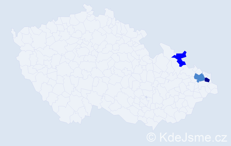 Příjmení: 'Pálinkásová', počet výskytů 6 v celé ČR