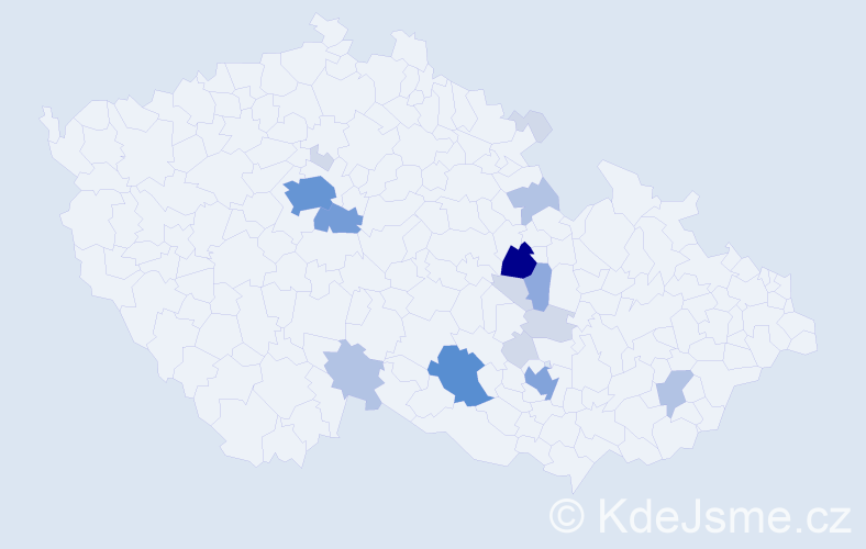 Příjmení: 'Juza', počet výskytů 52 v celé ČR
