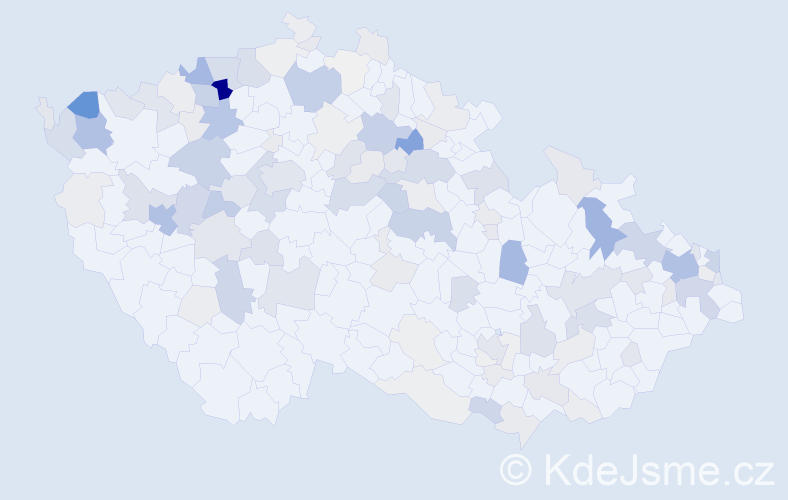 Příjmení: 'Kokyová', počet výskytů 581 v celé ČR