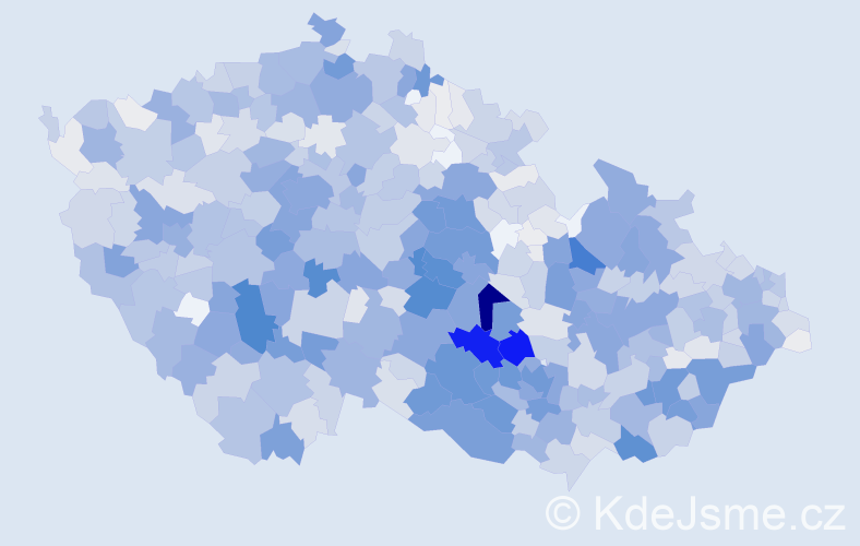 Příjmení: 'Žák', počet výskytů 4732 v celé ČR
