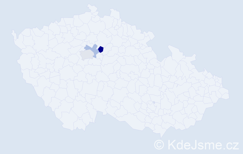 Příjmení: 'Wetterschneiderová', počet výskytů 5 v celé ČR