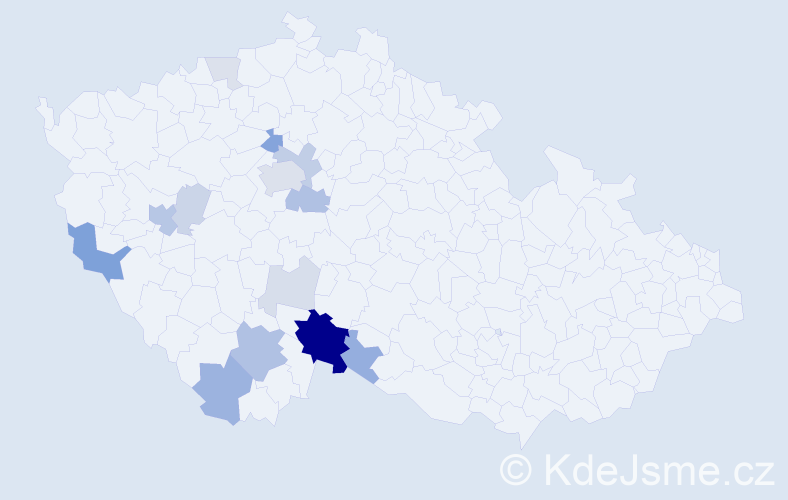 Příjmení: 'Tipplová', počet výskytů 44 v celé ČR
