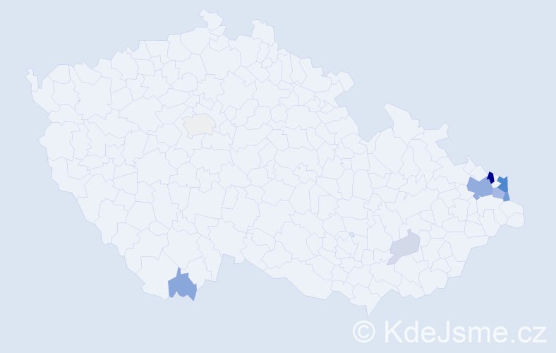 Příjmení: 'Bugla', počet výskytů 32 v celé ČR