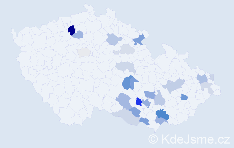 Příjmení: 'Freiwald', počet výskytů 54 v celé ČR
