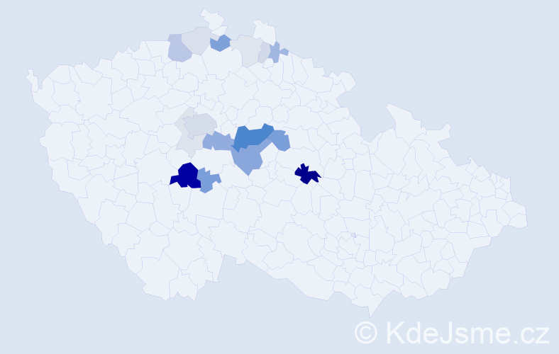 Příjmení: 'Rejholec', počet výskytů 52 v celé ČR