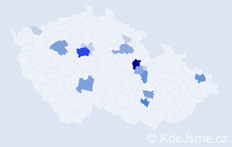 Příjmení: 'Vodstrčil', počet výskytů 48 v celé ČR