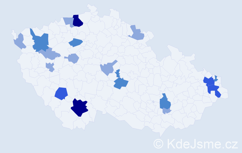 Příjmení: 'Szendrei', počet výskytů 37 v celé ČR